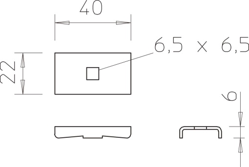 Peça de aperto para escada LG45 e LG60 40x22 Aço galvanizado pelo método Sendzimir
