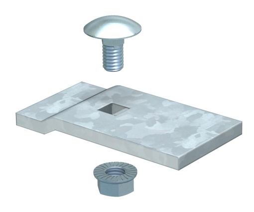 Peça de aperto para caminho cabos escada L110 60x30 Aço galvanizado por imersão a quente após maquinação