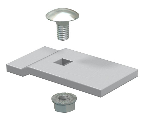Peça de aperto para caminho cabos escada L110 60x30 Aço inoxidável A4 1.4571 brilhante, pós-tratamento