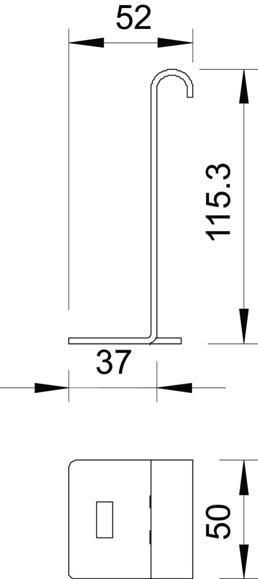Peça de suporte lateral para caminhos de cabos escada H110mm Aço galvanizado pelo método Sendzimir