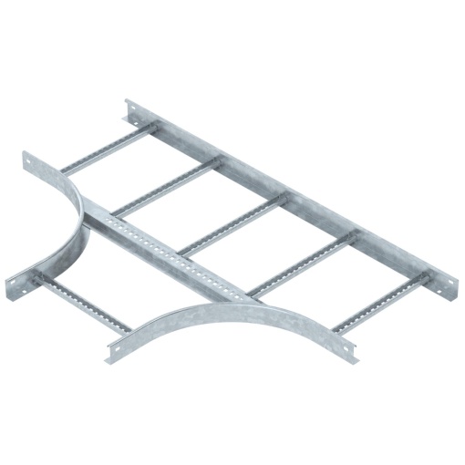 Derivação em T para caminhos de cabos escada 60x400 Aço galvanizado por imersão a quente após maquinação