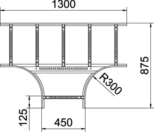 T piece for cable ladder 110x450 Aço Galvanizado por imersão a quente após maquinação zinco