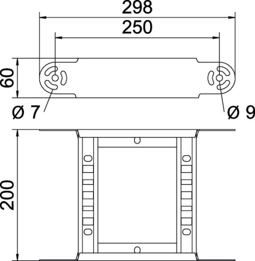 Elemento do ângulo regulável para caminhos de cabos escada 60x200 Aço galvanizado pelo método Sendzimir