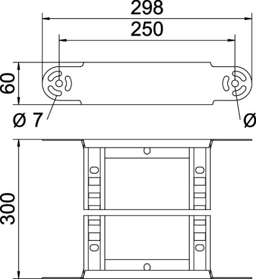Elemento do ângulo regulável para caminhos de cabos escada 60x300 Aço galvanizado pelo método Sendzimir zinco