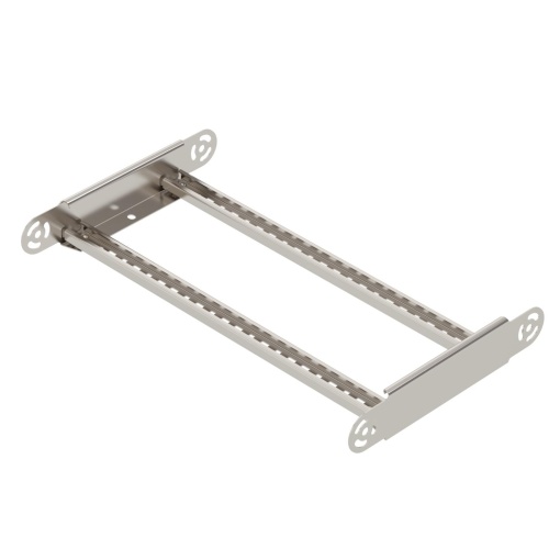 Elemento do ângulo regulável para caminhos de cabos escada 60x500 Aço inoxidável, livre de ferrugem A2 1.4301 brilhante, pós-tratamento