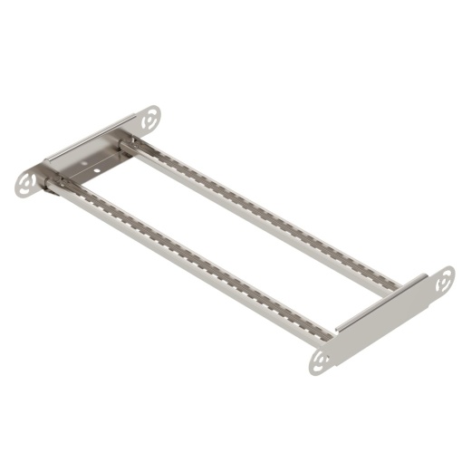Elemento do ângulo regulável para caminhos de cabos escada 60x600 Aço inoxidável A4 1.4401 brilhante, pós-tratamento