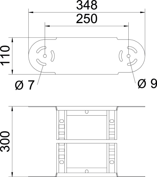 Elemento do ângulo regulável para caminhos de cabos escada 110x300 Aço galvanizado pelo método Sendzimir