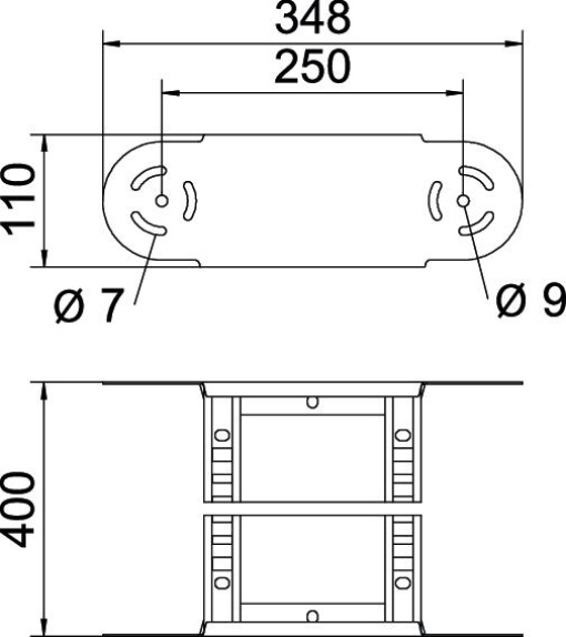 Elemento do ângulo regulável para caminhos de cabos escada 110x400 Aço galvanizado por imersão a quente após maquinação