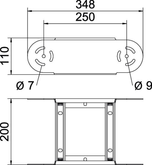Elemento do ângulo regulável para caminhos de cabos escada 110x200 Aço galvanizado por imersão a quente após maquinação