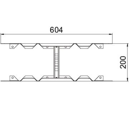 União multifuncional para caminhos de cabos escada 60x200 Aço galvanizado pelo método Sendzimir zinco