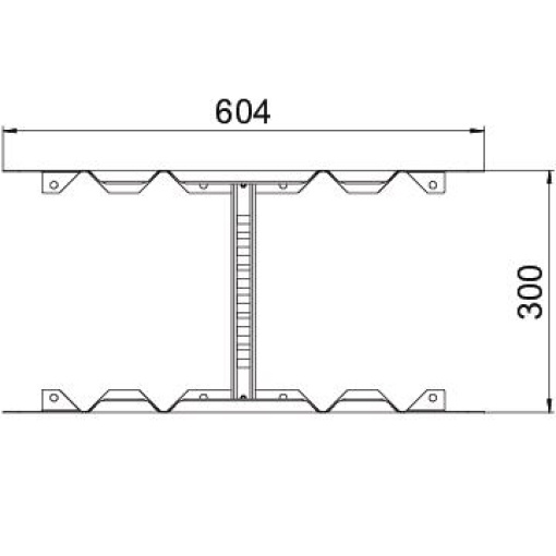União multifuncional para caminhos de cabos escada 60x300 Aço galvanizado pelo método Sendzimir zinco