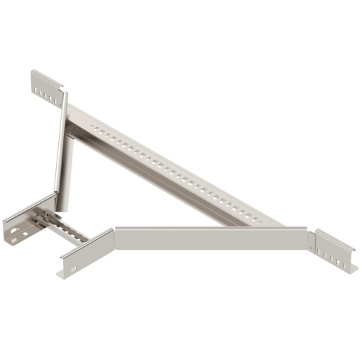 Derivação simples para caminhos de cabos escada 60x200 Aço inoxidável, livre de ferrugem A2 1.4301 brilhante, pós-tratamento