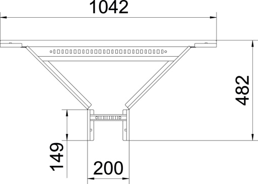 Derivação simples para caminhos de cabos escada 60x200 Aço inoxidável A4 1.4571 brilhante, pós-tratamento aço inoxidável