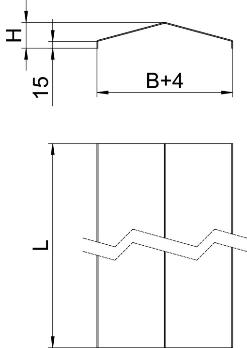 Tampa em forma de telhado Sistema grandes vãos 110 e 160 300x3000x2mm Aço Galvanizado por imersão a quente após maquinação zinco