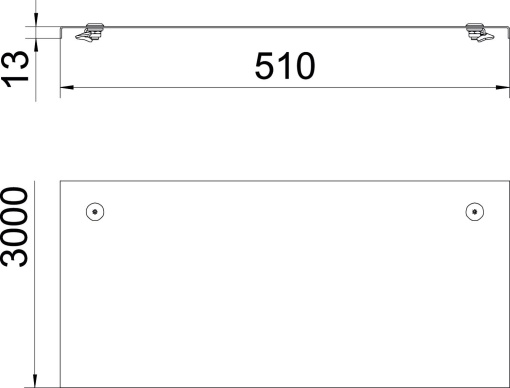Tampa com ferrolho Sistema grandes vãos 110 e 160 500x3000 Aço inoxidável, livre de ferrugem 1.4301 A2 1.4301 brilhante, pós-tratamento aço inoxidável