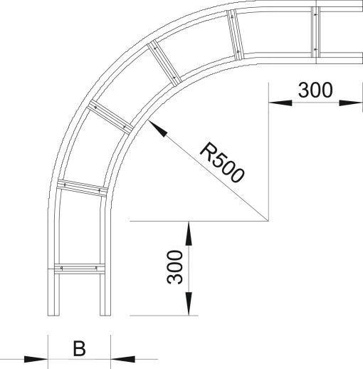 Ângulo 90 para escada grandes vãos 160 160x400 Aço galvanizado pelo método Sendzimir