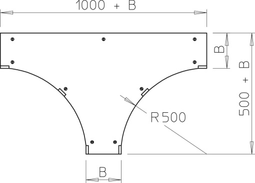 Tampa derivação em T Sistema grandes vãos 110 e 160 B600mm Aço Galvanização continuazincoalumínio, Double Dip
