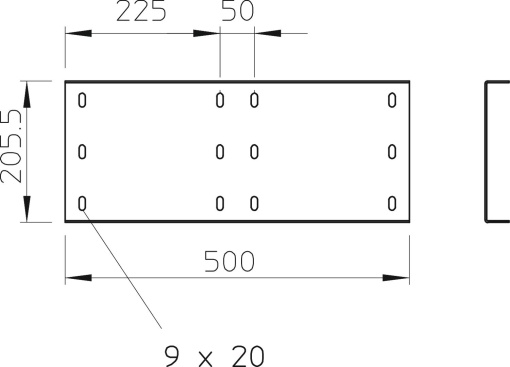 União reta para escada grandes vãos 200 200x500 Aço Galvanizado por imersão a quente após maquinação zinco