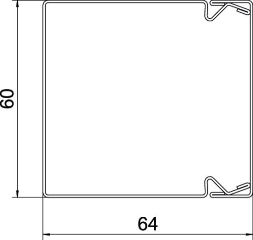 Calha com base perfurada 60x60x2000 Aço galvanizado pelo método Sendzimir