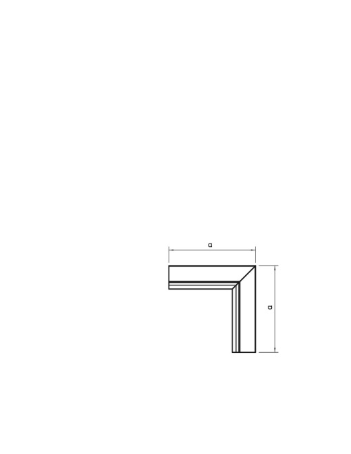 Ângulo interno 40x40mm Aço galvanizado pelo método Sendzimir