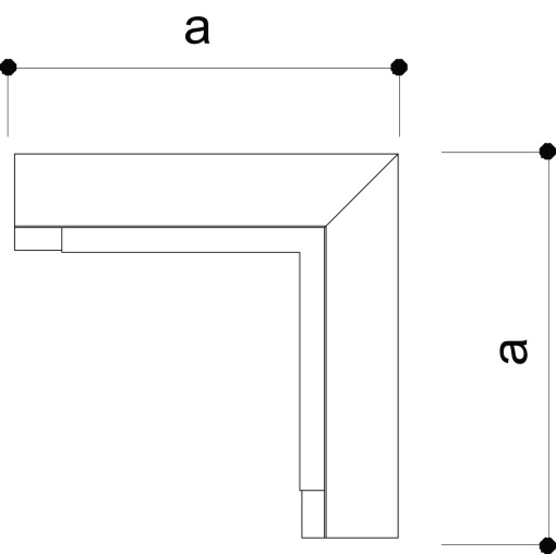 Ângulo interno 40x60mm Aço galvanizado pelo método Sendzimir