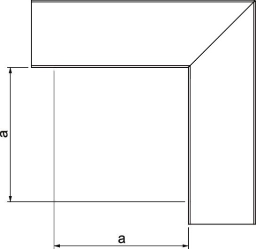 Ângulo plano com tampa 60x60mm Aço galvanizado pelo método Sendzimir