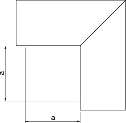 Ângulo plano com tampa 60x100mm Aço galvanizado pelo método Sendzimir