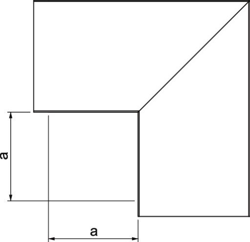 Ângulo plano com tampa 60x150mm Aço galvanizado pelo método Sendzimir