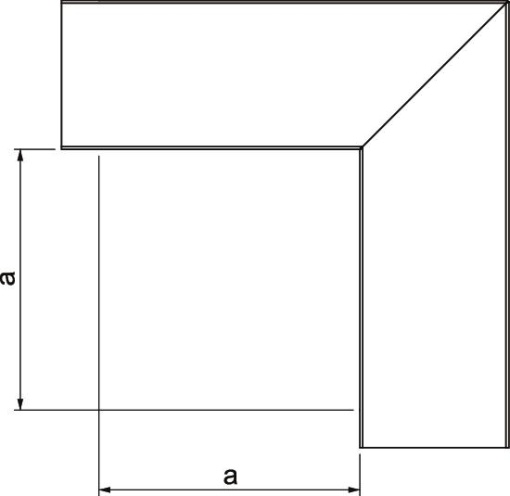 Ângulo plano com tampa 80x80mm Aço galvanizado pelo método Sendzimir