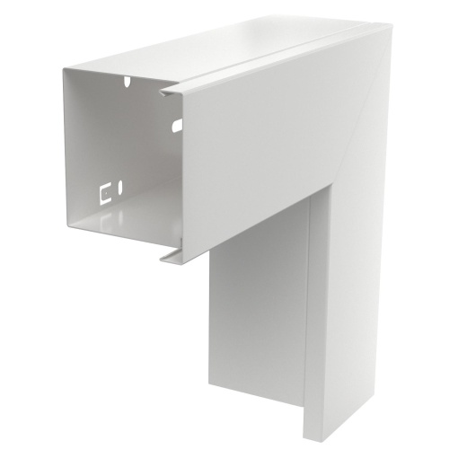 Ângulo plano com tampa 80x80mm Aço com galvanização contínua  com revestimento de plástico branco puro RAL 9010