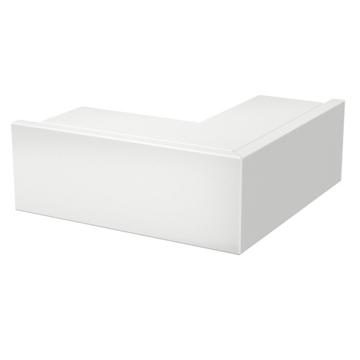 Ângulo externo com tampa 80x80mm Aço com galvanização contínua  com revestimento de plástico branco puro RAL 9010
