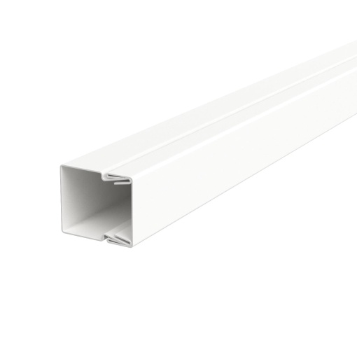 Calha com base perfurada 20x20x2000 Aço com galvanização contínua  com revestimento de plástico branco puro RAL 9010