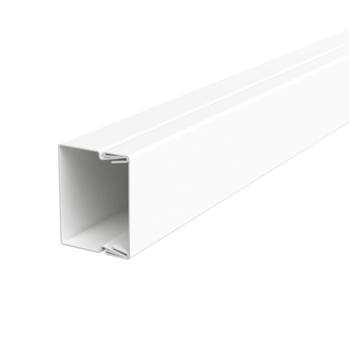 Calha com base perfurada 20x30x2000 Aço com galvanização contínua  com revestimento de plástico branco puro RAL 9010