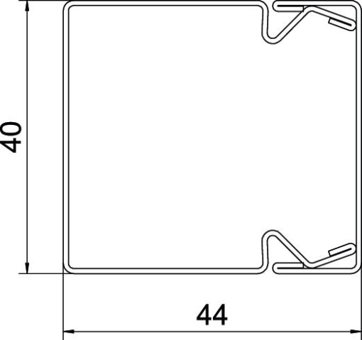 Calha com base perfurada 40x40x2000 Aço com galvanização contínua  com revestimento de plástico branco puro RAL 9010