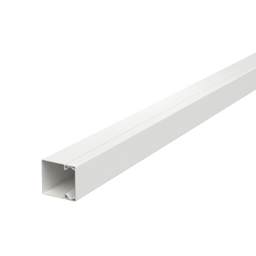 Calha com base perfurada 40x40x2000 Aço com galvanização contínua  com revestimento de plástico branco puro RAL 9010