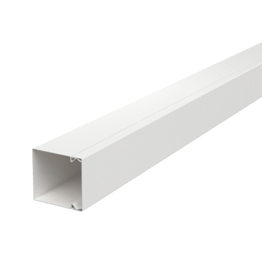 Calha com base perfurada 60x60x2000 Aço com galvanização contínua  com revestimento de plástico branco puro RAL 9010