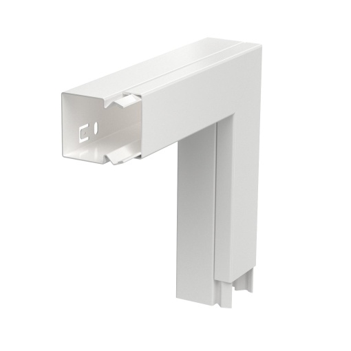 Ângulo plano com tampa 40x40mm Aço com galvanização contínua  com revestimento de plástico branco puro RAL 9010