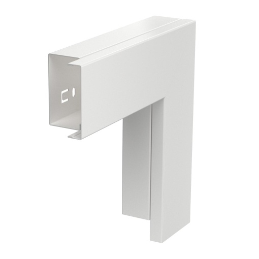 Ângulo plano com tampa 40x60mm Aço com galvanização contínua  com revestimento de plástico branco puro RAL 9010