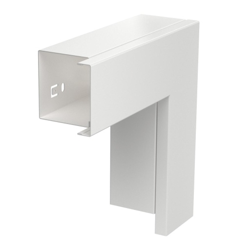 Ângulo plano com tampa 60x60mm Aço com galvanização contínua  com revestimento de plástico branco puro RAL 9010