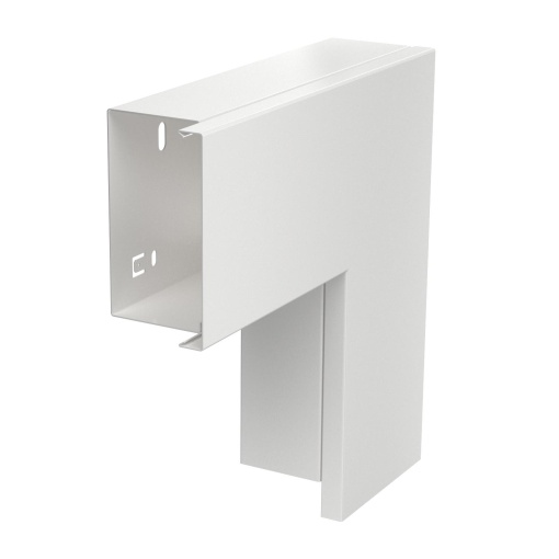 Ângulo plano com tampa 60x100mm Aço com galvanização contínua  com revestimento de plástico branco puro RAL 9010