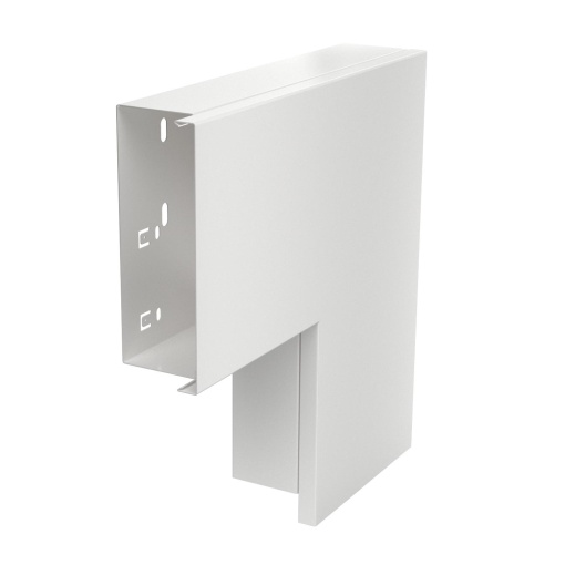 Ângulo plano com tampa 60x150mm Aço com galvanização contínua  com revestimento de plástico branco puro RAL 9010