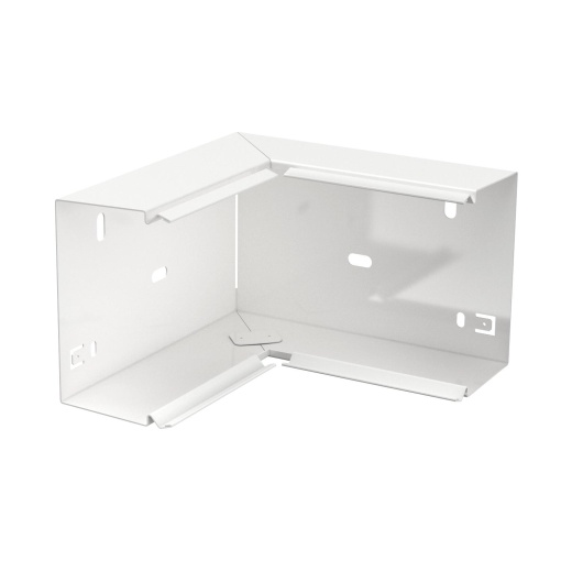Ângulo interno 60x100mm Aço com galvanização contínua  com revestimento de plástico branco puro RAL 9010