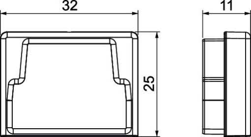 End piece 20x30mm Elastómero termoplástico preto grafite RAL 9011