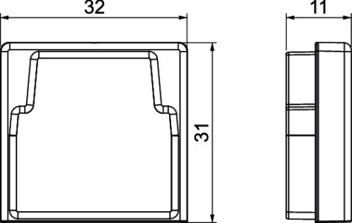 End piece 30x30mm Elastómero termoplástico preto grafite RAL 9011
