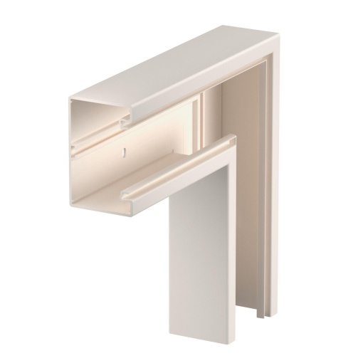 Ângulo plano 70x110mm Policloreto de vinilo branco RAL 9001