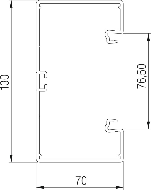 Calha técnica com base perfurada 70x130x2000 Policloreto de vinilo branco puro RAL 9010