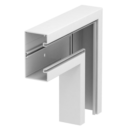 Ângulo plano 70x130mm Policloreto de vinilo branco puro RAL 9010