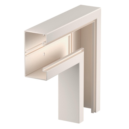 Ângulo plano 70x130mm Policloreto de vinilo branco RAL 9001