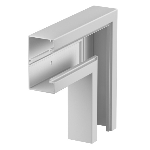 Ângulo plano 70x130mm Policloreto de vinilo cinzento claro RAL 7035