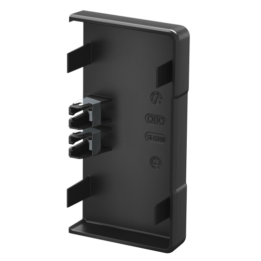 End piece 70x130 Policarbonatoacrilonitrila-butadieno-estireno preto RAL 9005